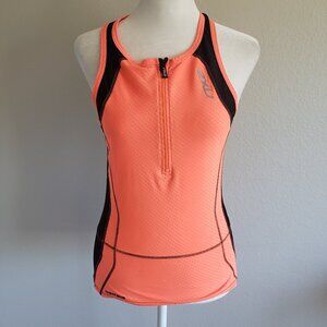 2XU Women's Small Cycle Running Tank SBR Lite Bright Orange Black Australia